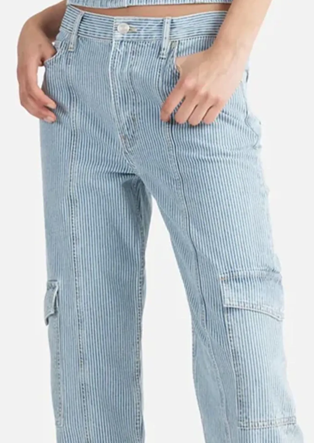 SLIM FIT DENIM UTILITY PANT