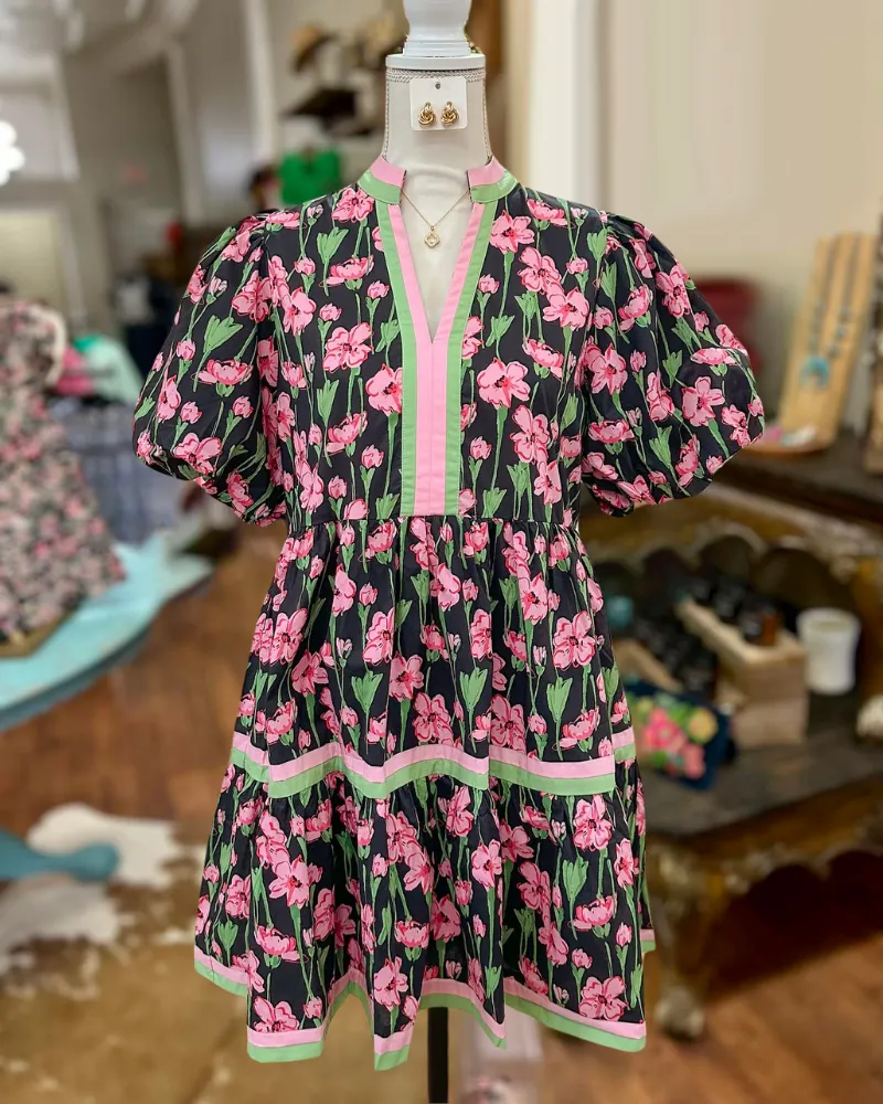 Tiered Floral Midi Dress