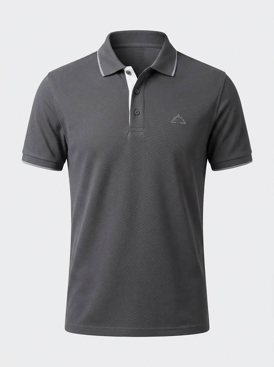 Modern Mountain-Detail Men's Polo Shirt