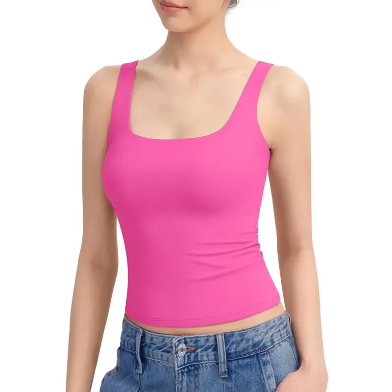 Women's Tank Top Sleeveless Double Lined Basic Tops