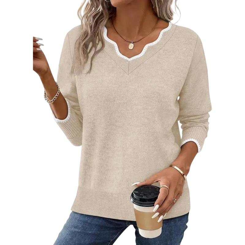 Women's Soft V-Neck Pullover Sweater