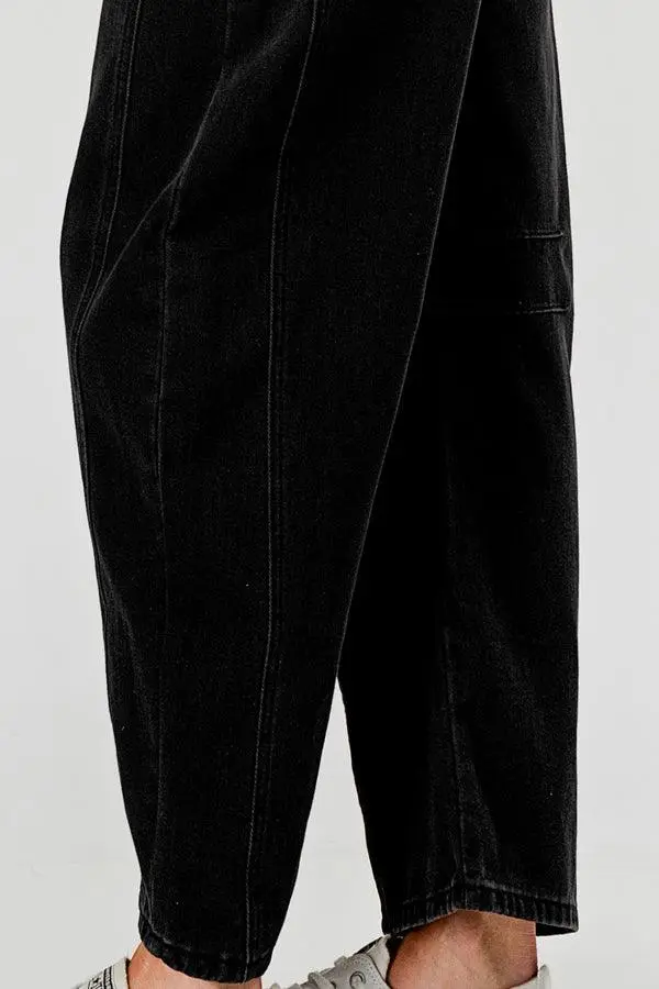 Mid Rise Barrel Denim Pants