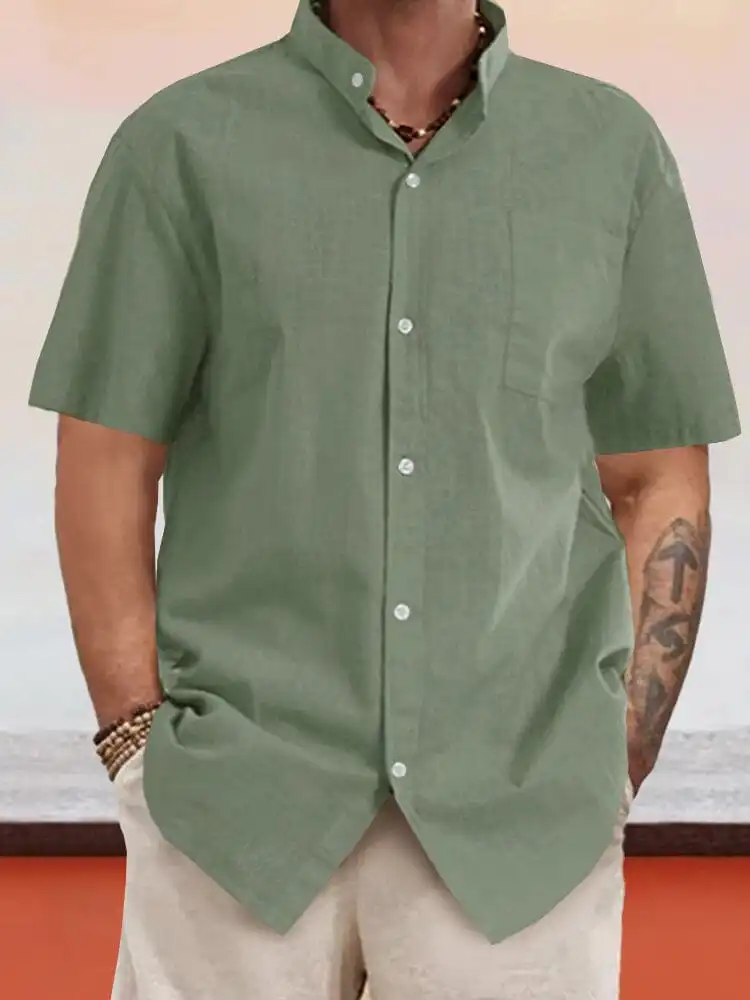 Casual Cotton Stand Collar Shirt