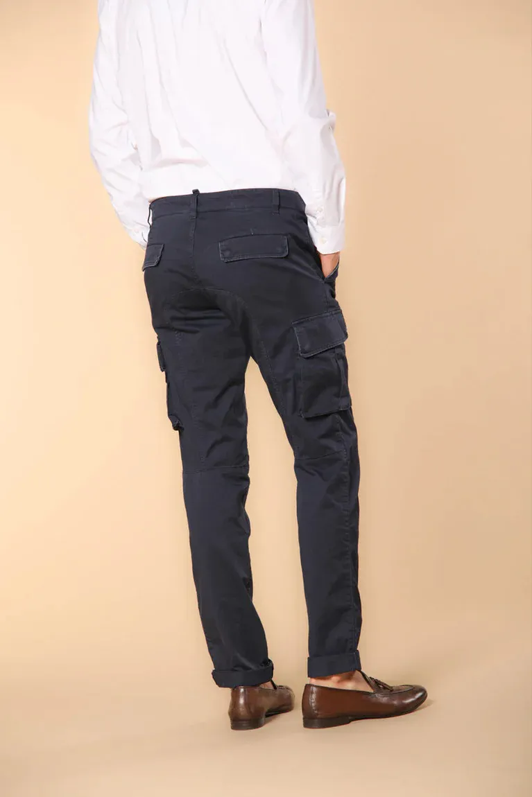 Navy Blue Men's Slim Fit Cotton Stretch Overalls