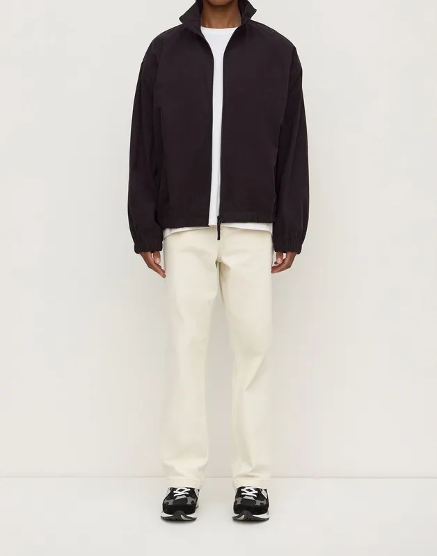 Black Cotton Stand Collar Jacket