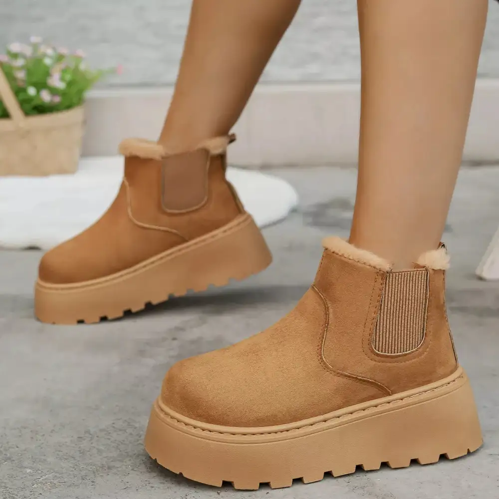 Fur Lining Platform Boots