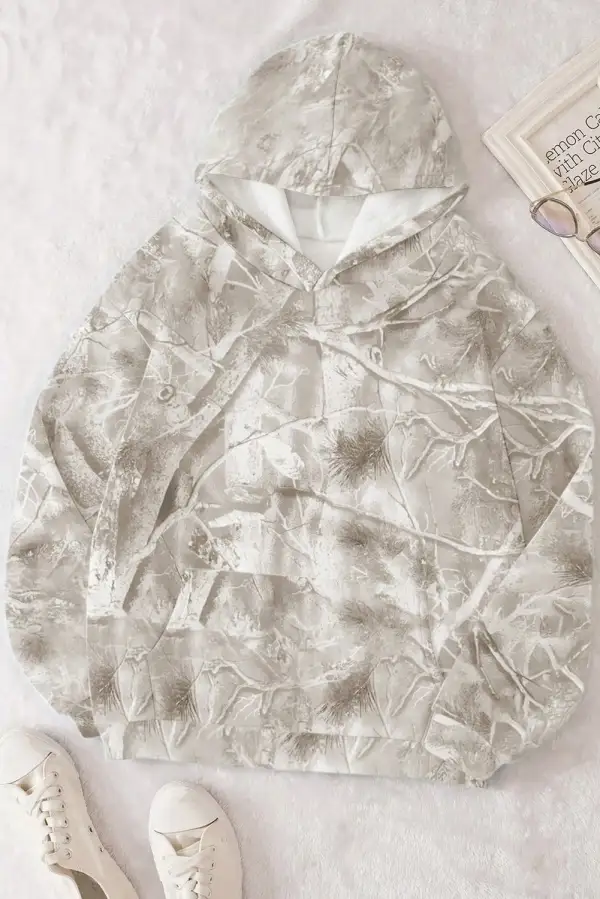 Relaxed Camo Print Hoodie