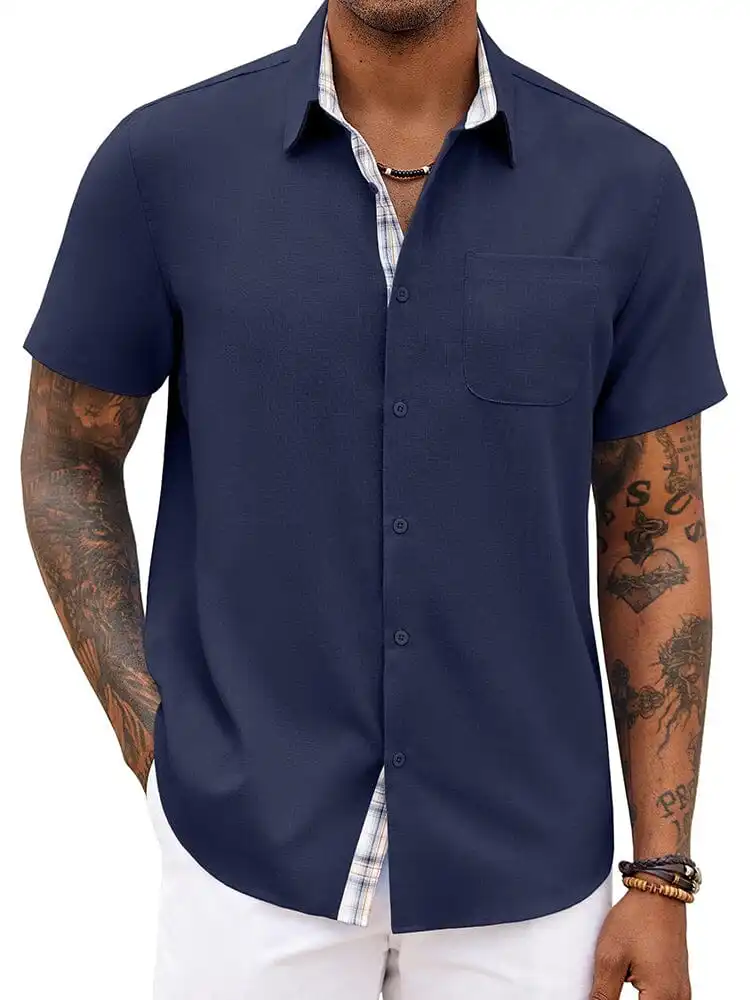 Casual Plaid Splicing Shirt
