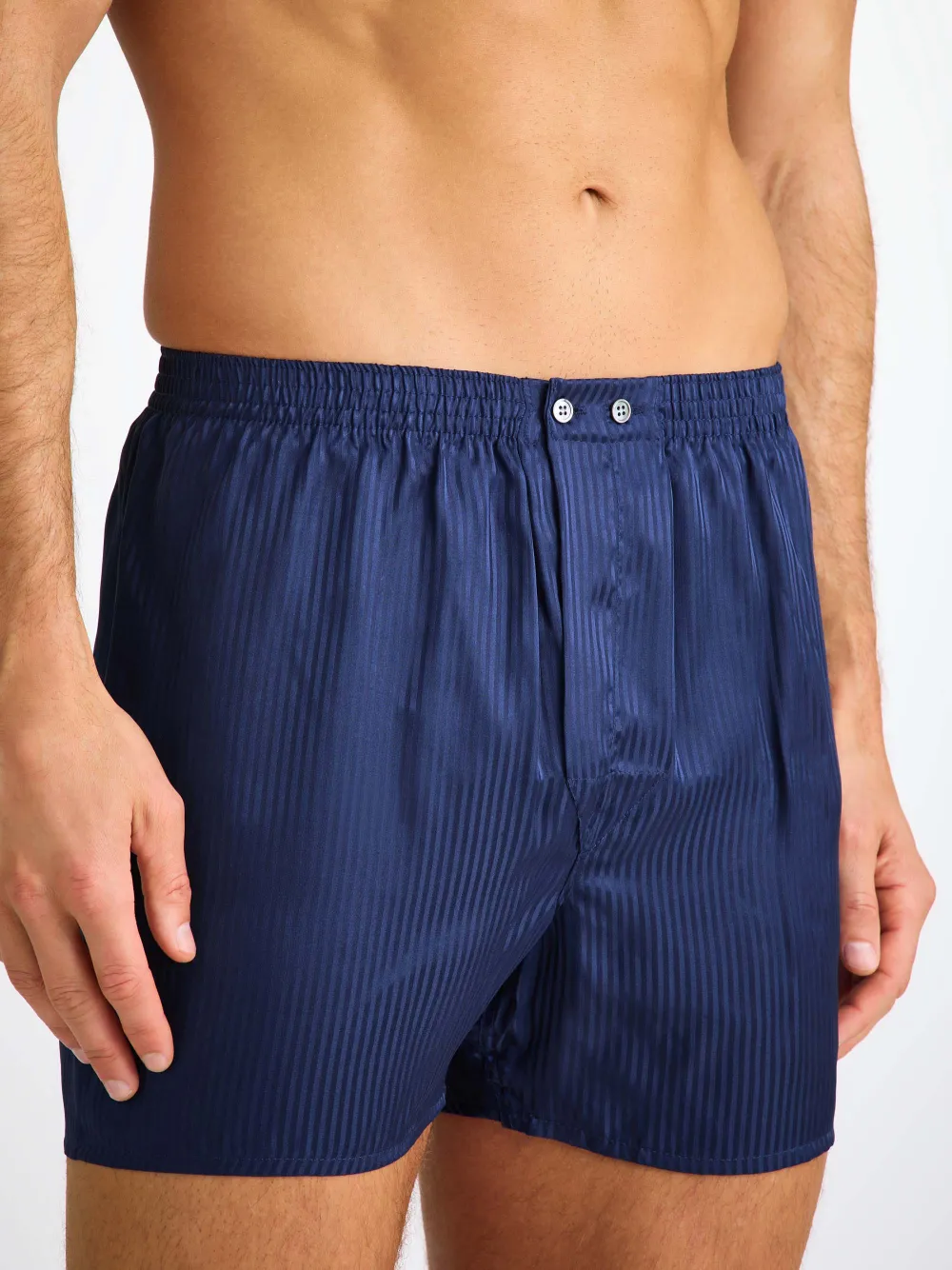 Classic Fit Silk Satin Stripe Boxers