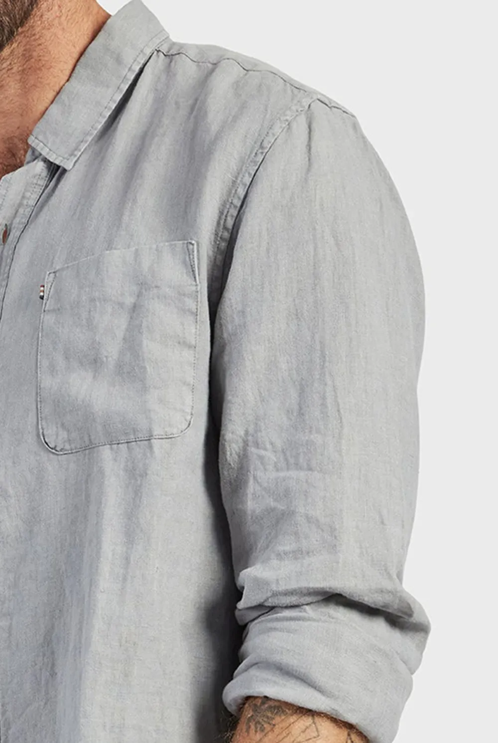 Hampton Linen Shirt-Ash grey