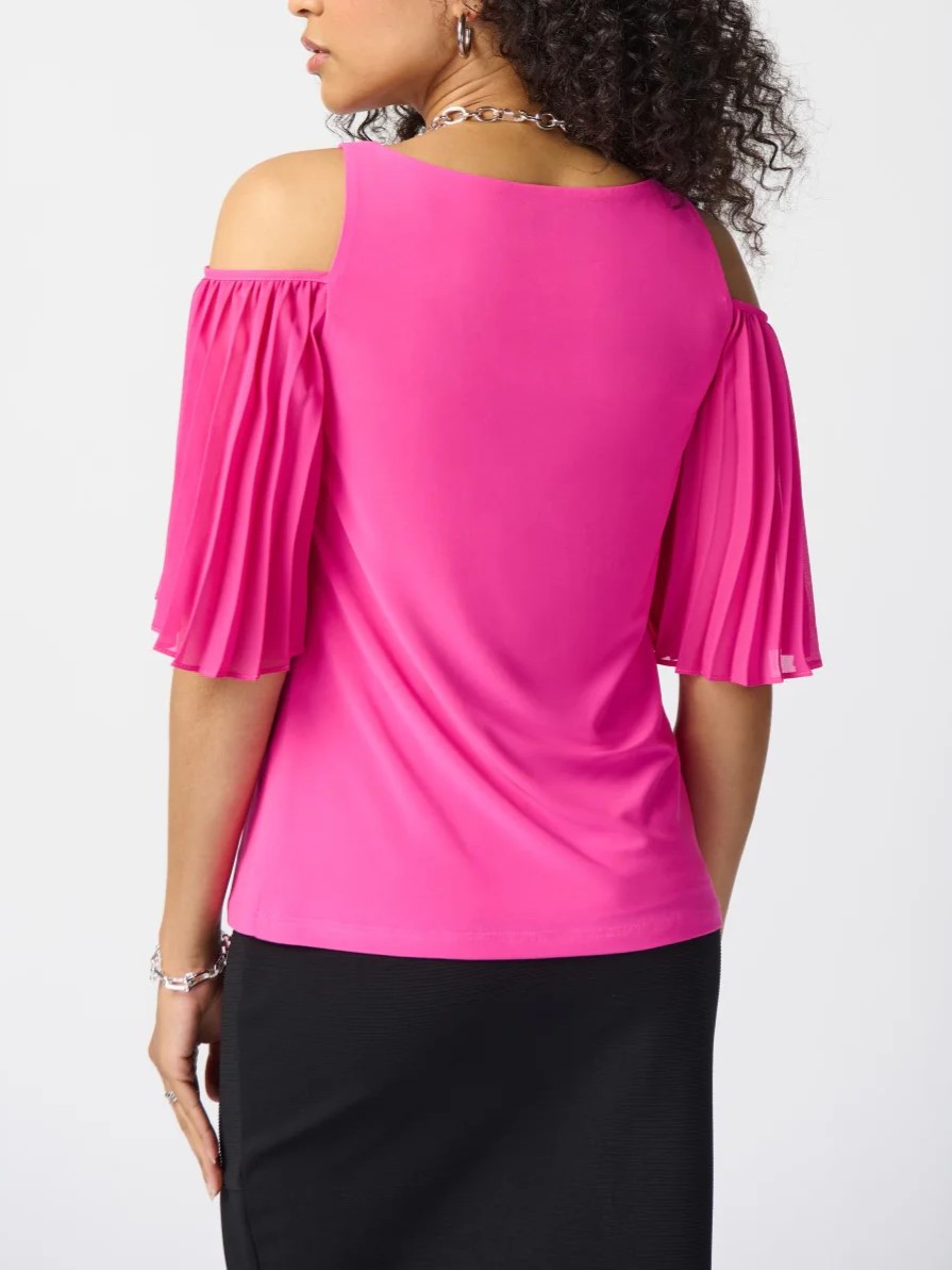 Hot Pink Cold - Shoulder Ruffled Top