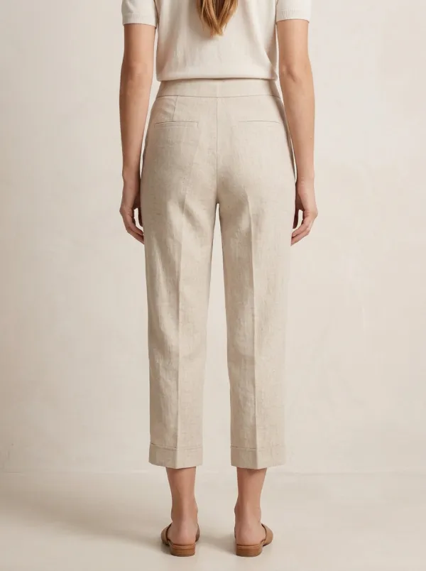 Essential Linen Blend Finish Women's Cropped Pants