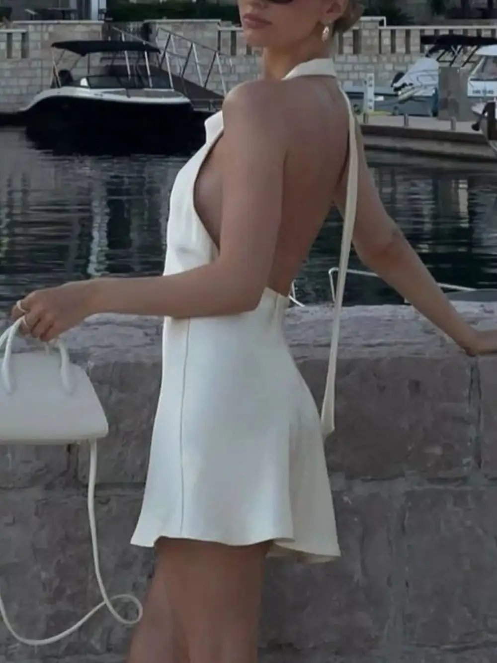 Graceful Everyday Halter Neck Mini Dress