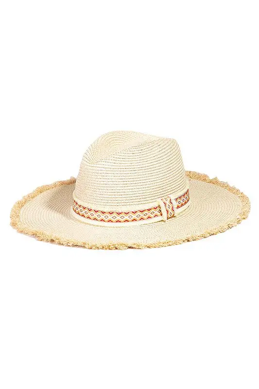 Boho Tribal Straw Hat