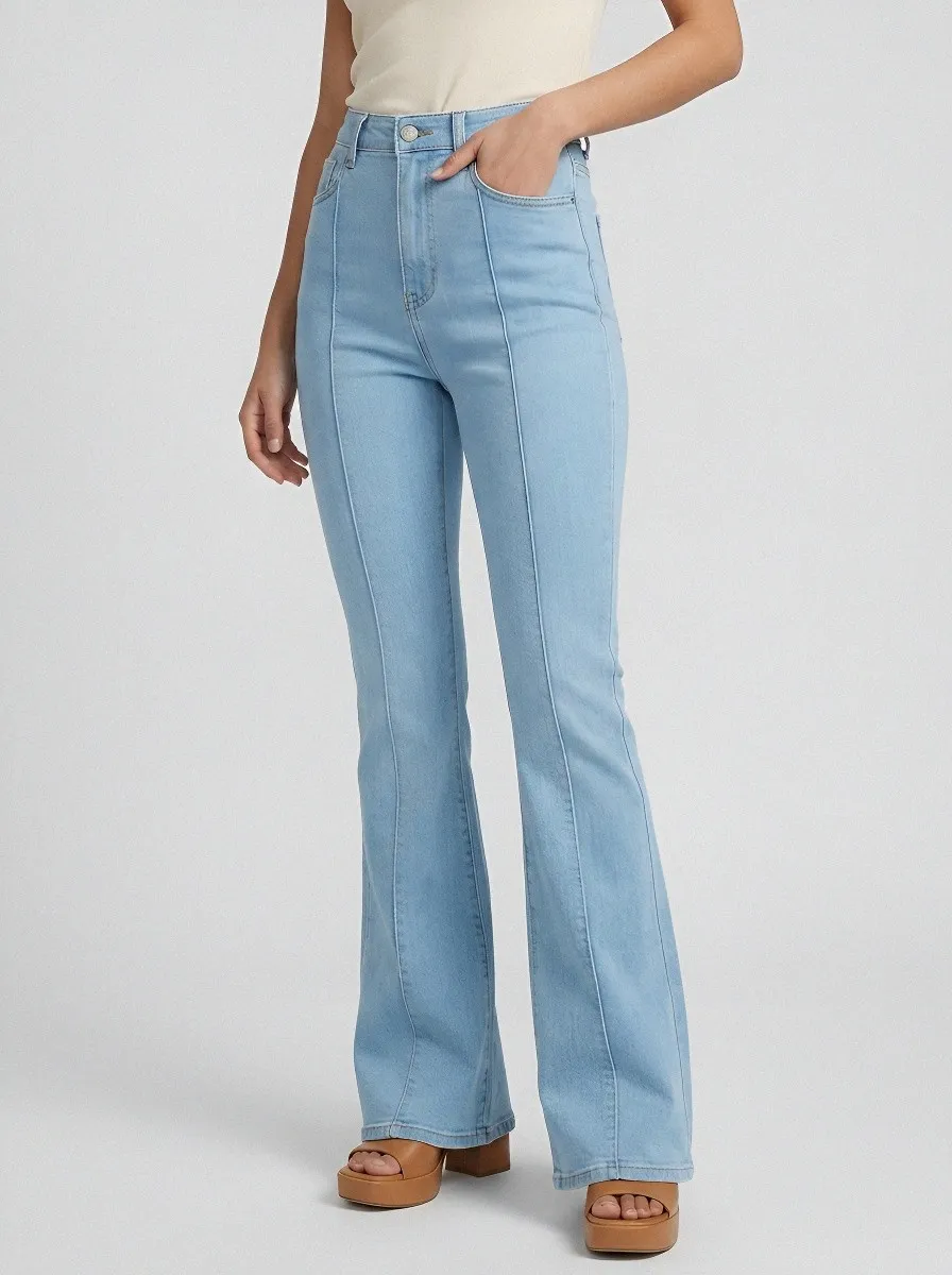 Soft-Look High-Waist Women's High-Waist Stretch Flare Jeans