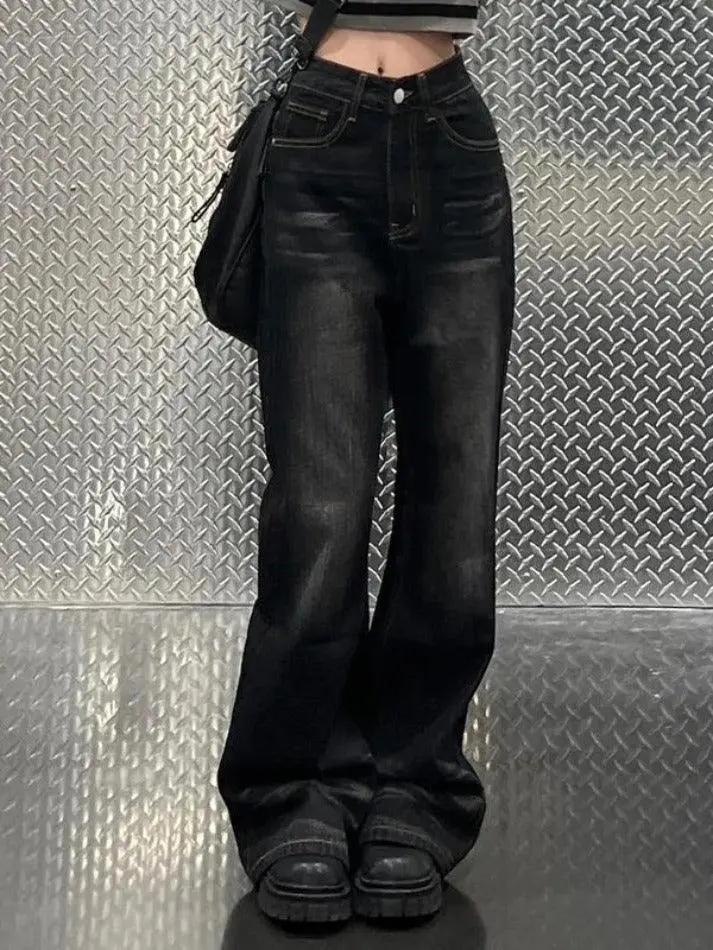 Washed Flare Loose Boyfriend Jeans