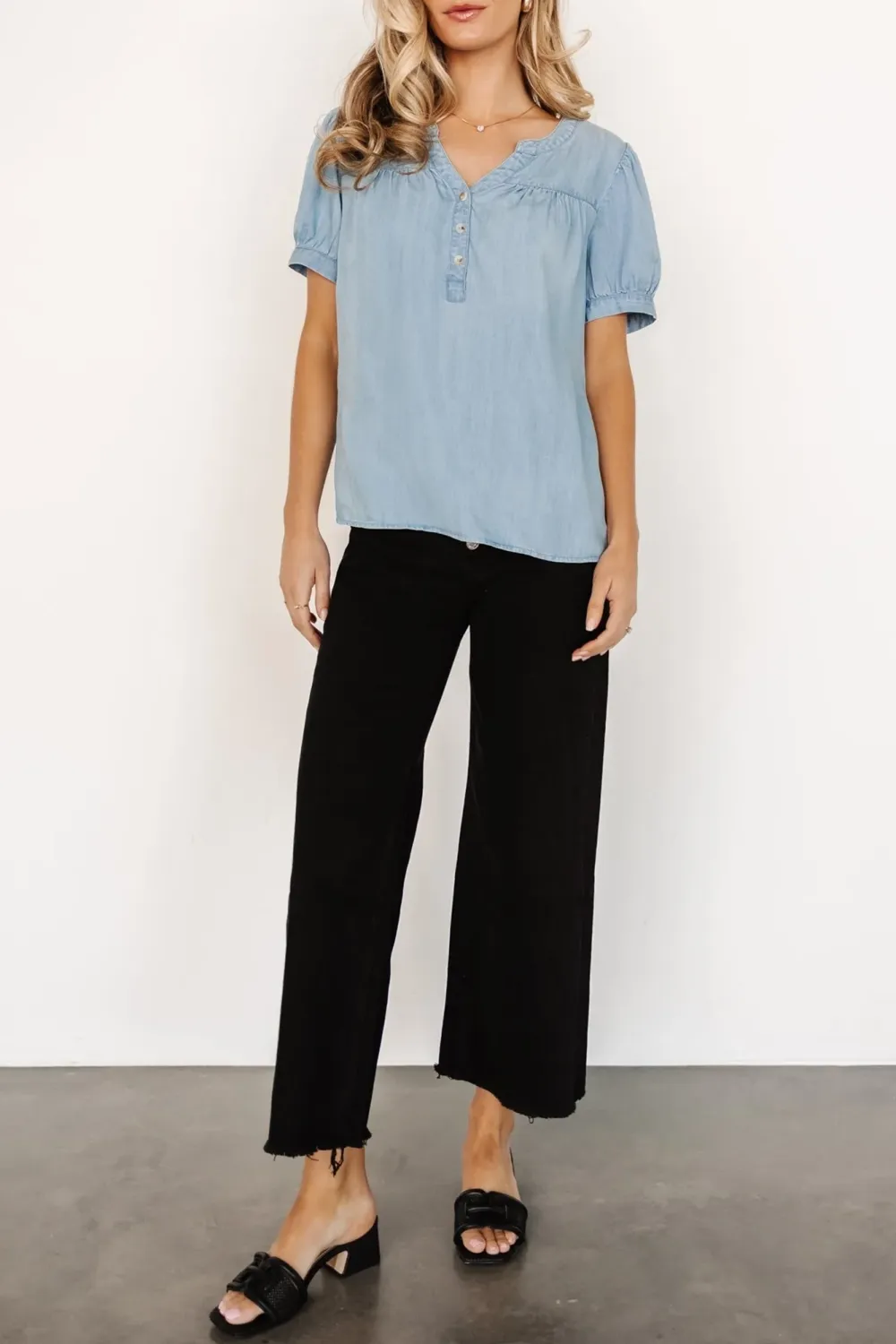 Minimalist Washed Blue Soft And Breathable Shirt