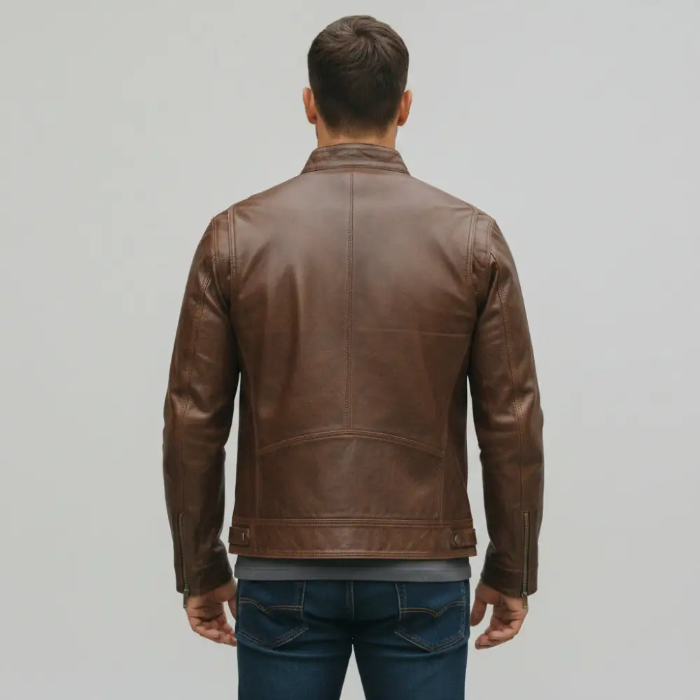 Heritage Leather Biker Motorcycle Quilted Jacket