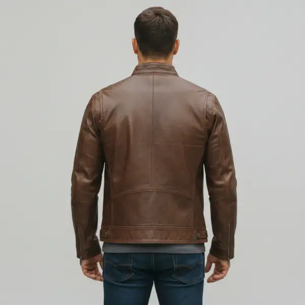 Heritage Leather Biker Motorcycle Quilted Jacket