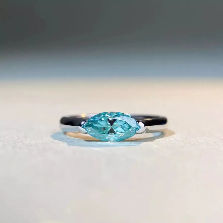 Neat Sterling Silver Moissanite Ring