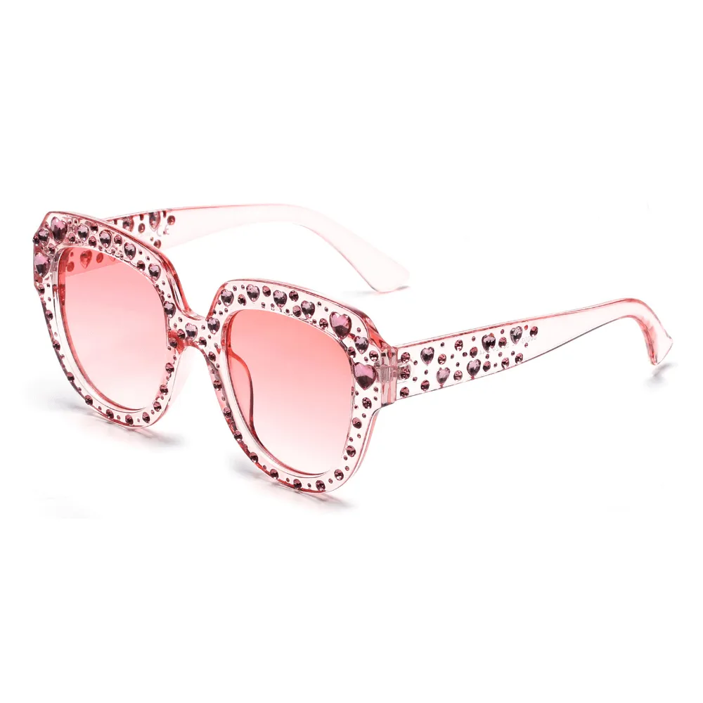 Polished Cat Eye Round Frame Sunglasses