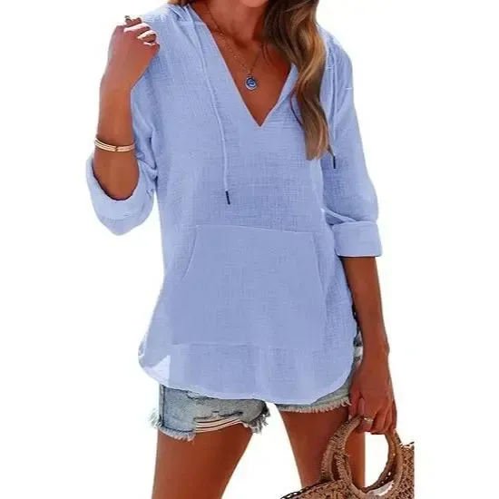 Women's Hooded Beach Cover Up Top