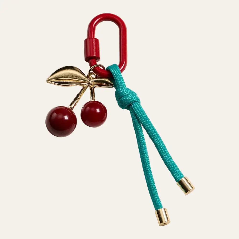 Cherry Enamel Keychain Charm
