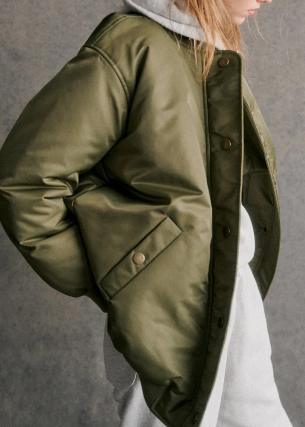 Khaki Bomber Coat