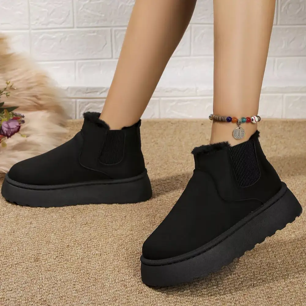 Round Toe Platform Ankle Boots