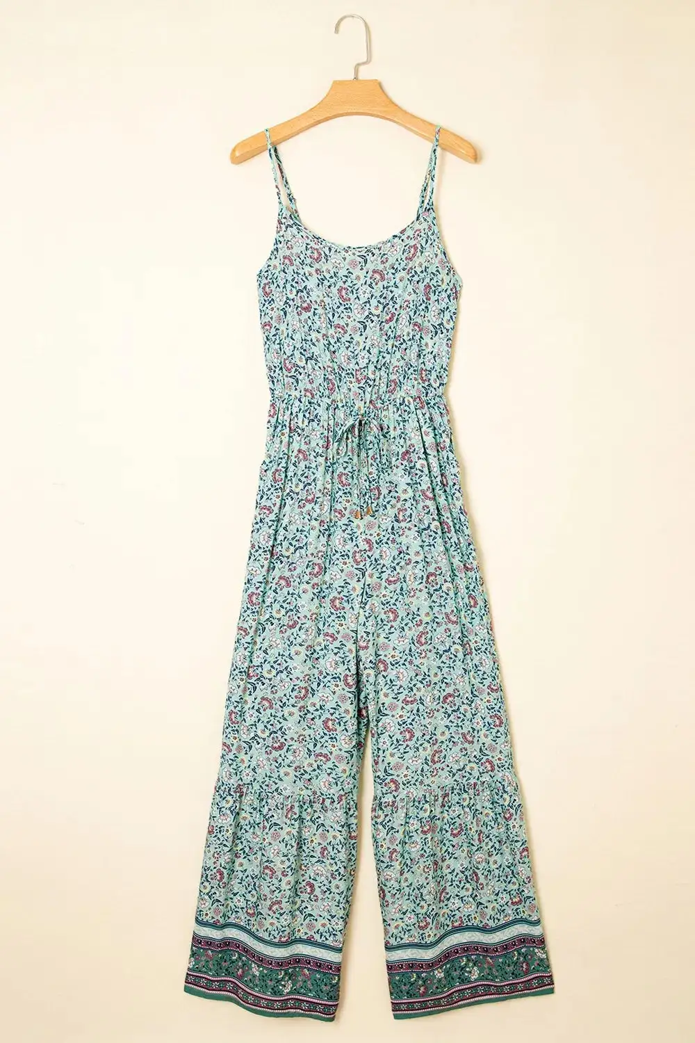 Bohemian Floral Ruffle Bottom Spaghetti Strap Accessory
