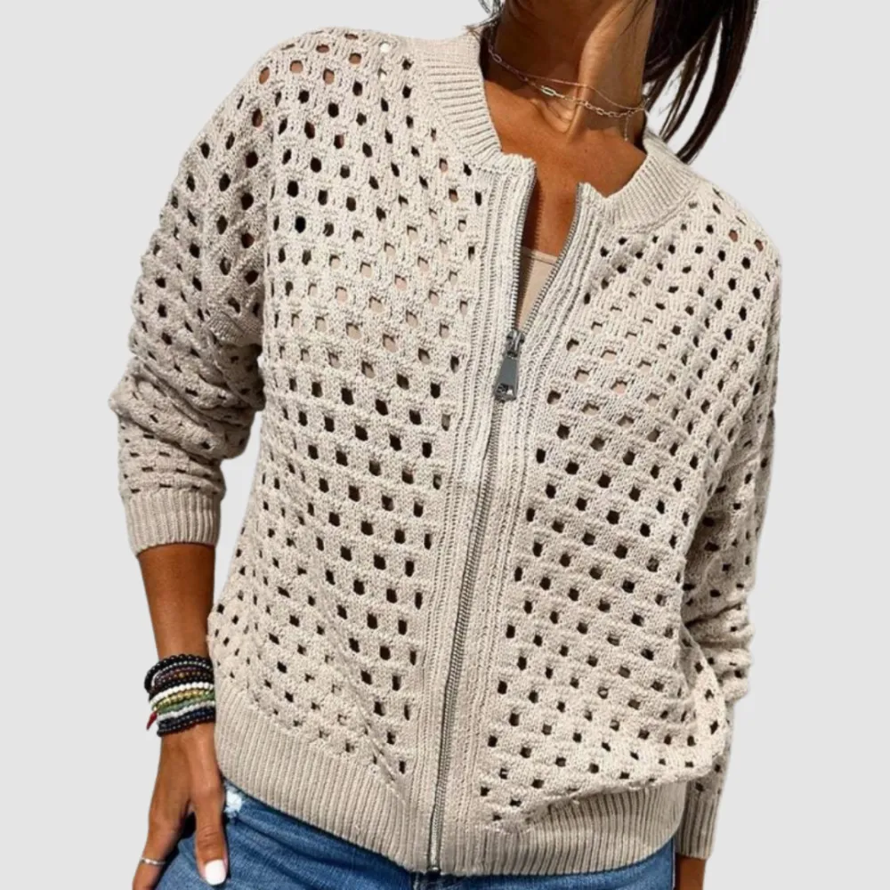 Knit Zip Front Cardigan