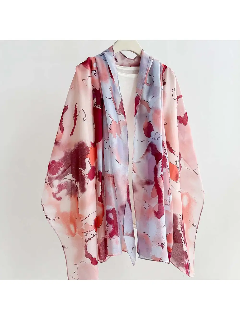 Soft Tone Abstract Printed Summer Wrap Scarf