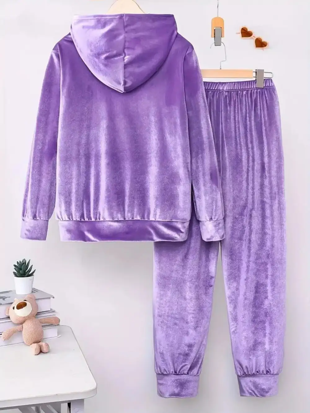 Full Size Velvet Hoodie and Pants Set Plus Size