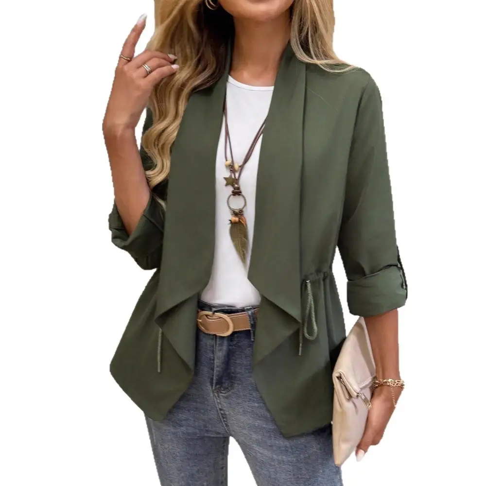 Textured Casual Outerwear Jacket