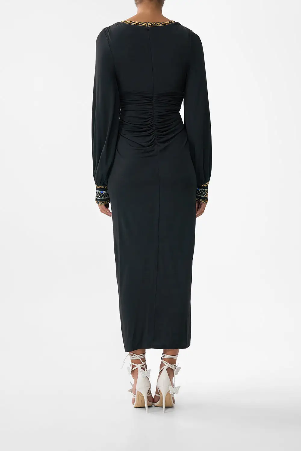 Waisted Draped Jersey Dress