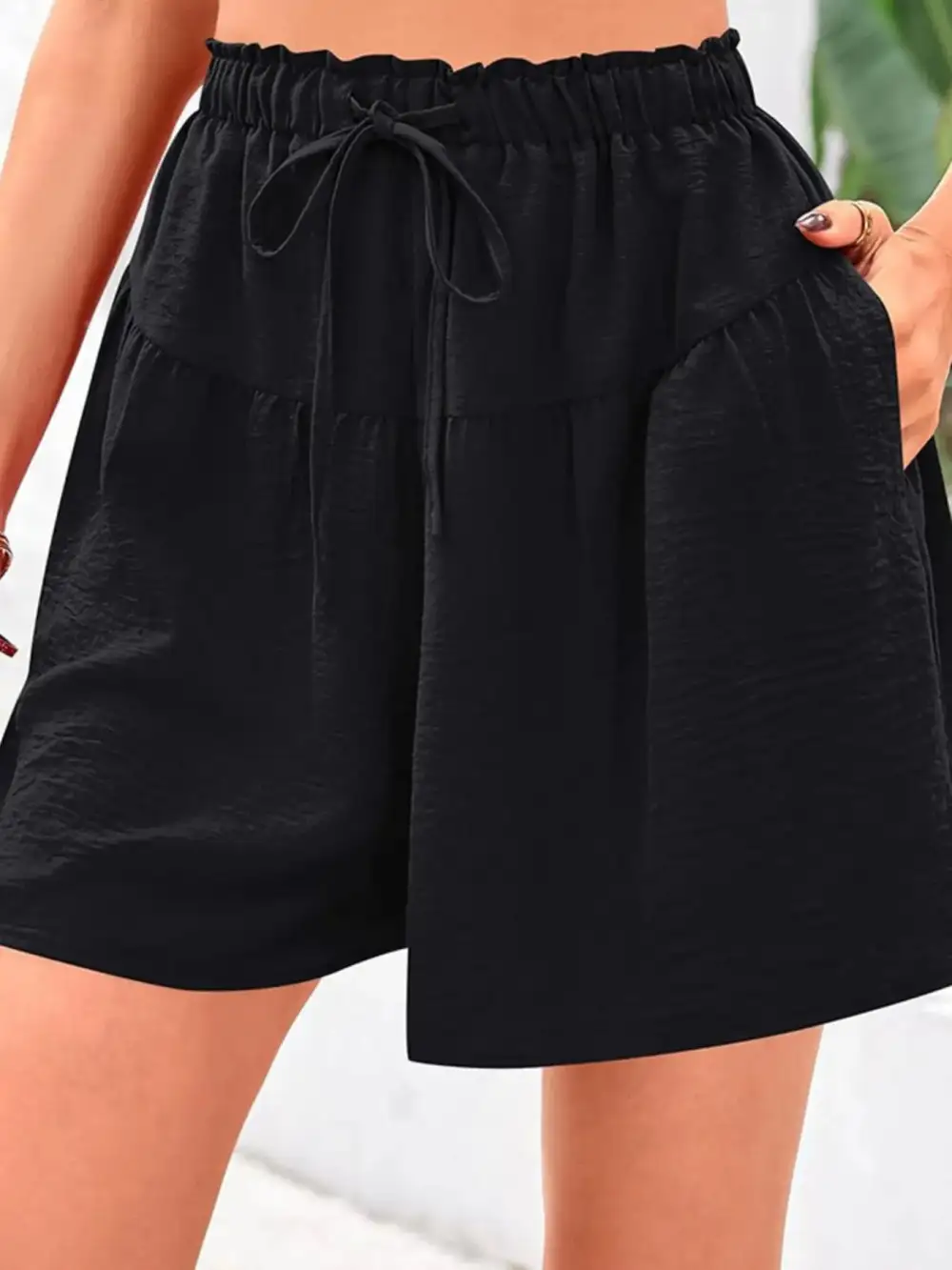 Casual Drawstring High-Waist Relaxed Shorts