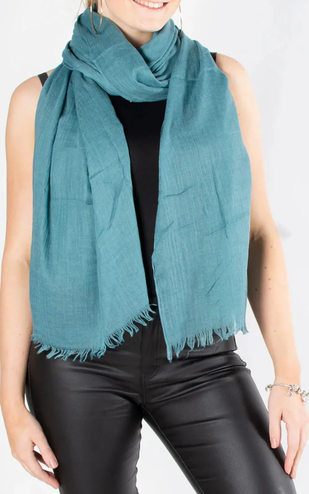 Versatile And Practical Solid Color Cotton Scarf