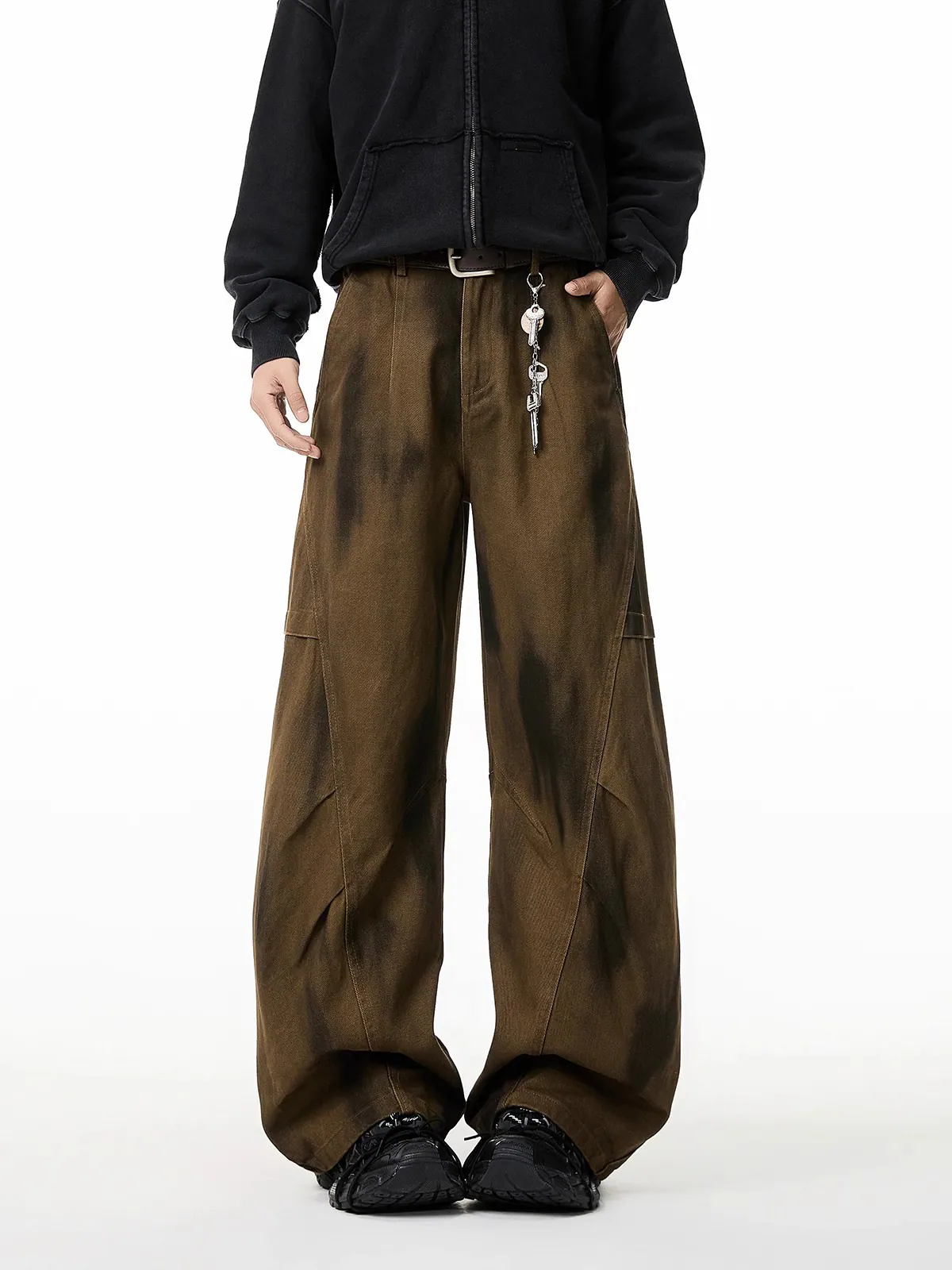 Vintage Washed Wide-Leg Denim Pants