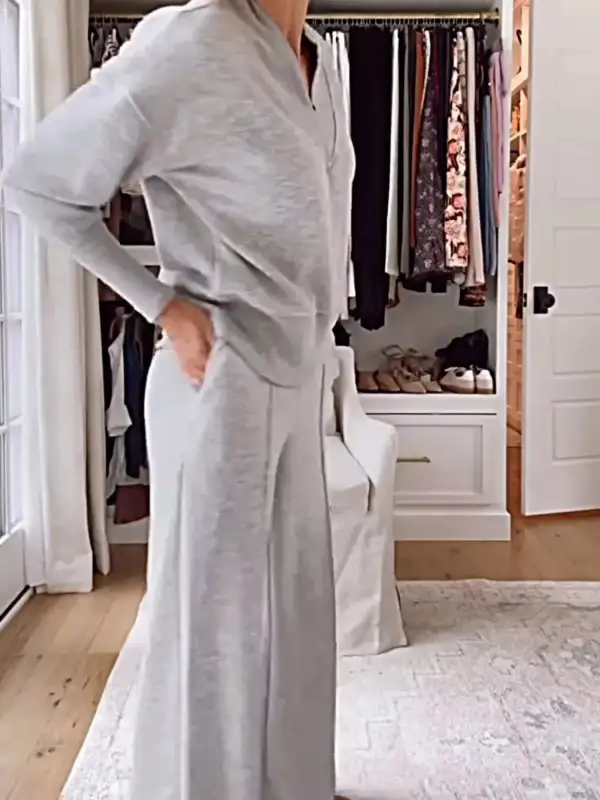 Cozy V Neck Top and Pants Set