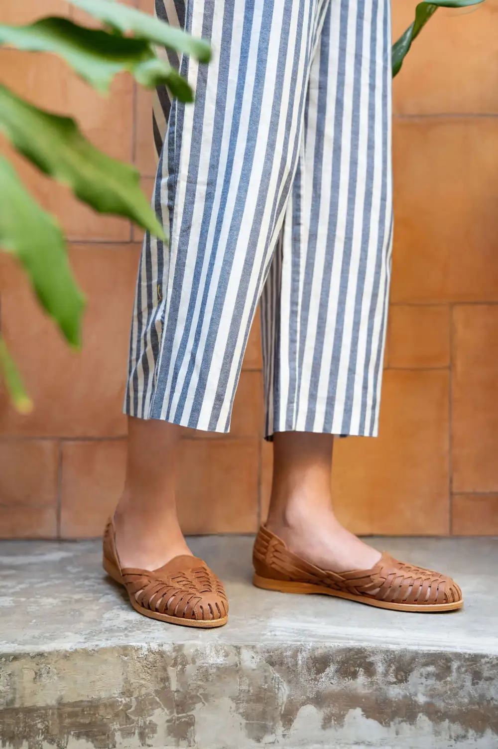 Woven Leather Woven Huarache Sandals