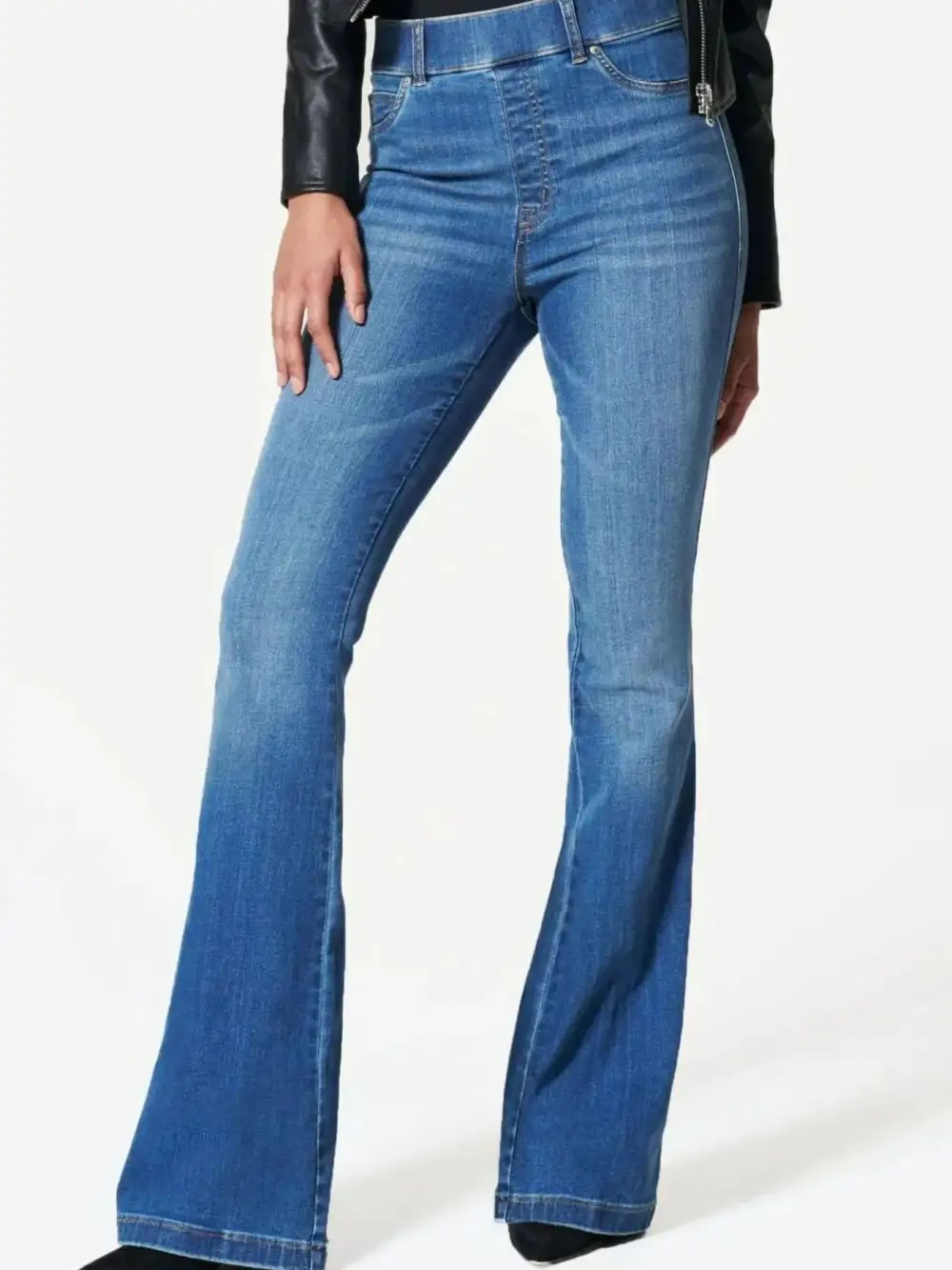 High Waisted Flared Plus Denim Jeans