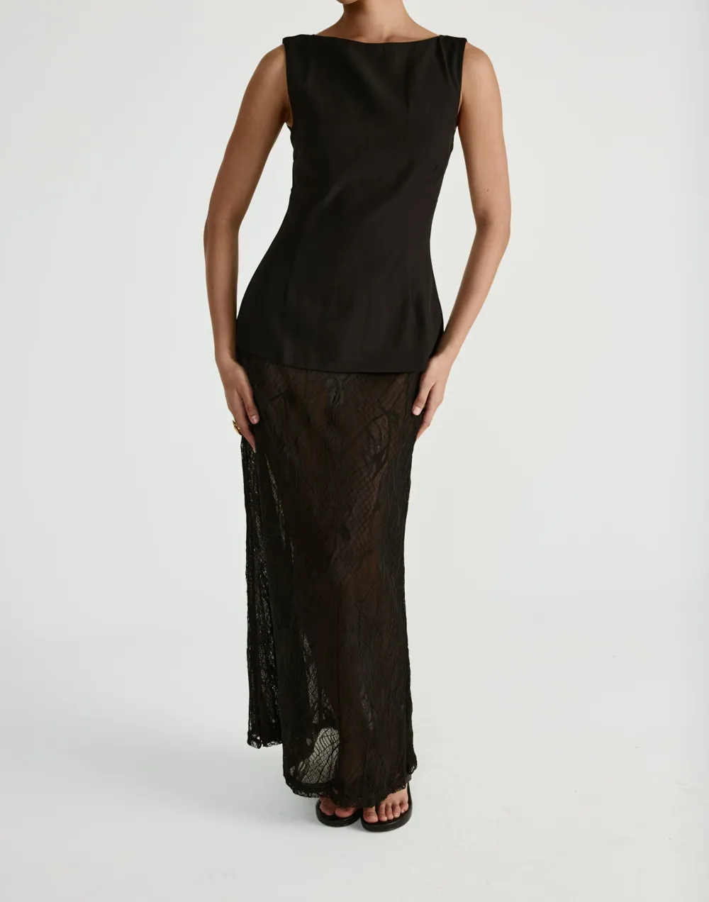 Low Waist Flowing Lace Skirt For Women