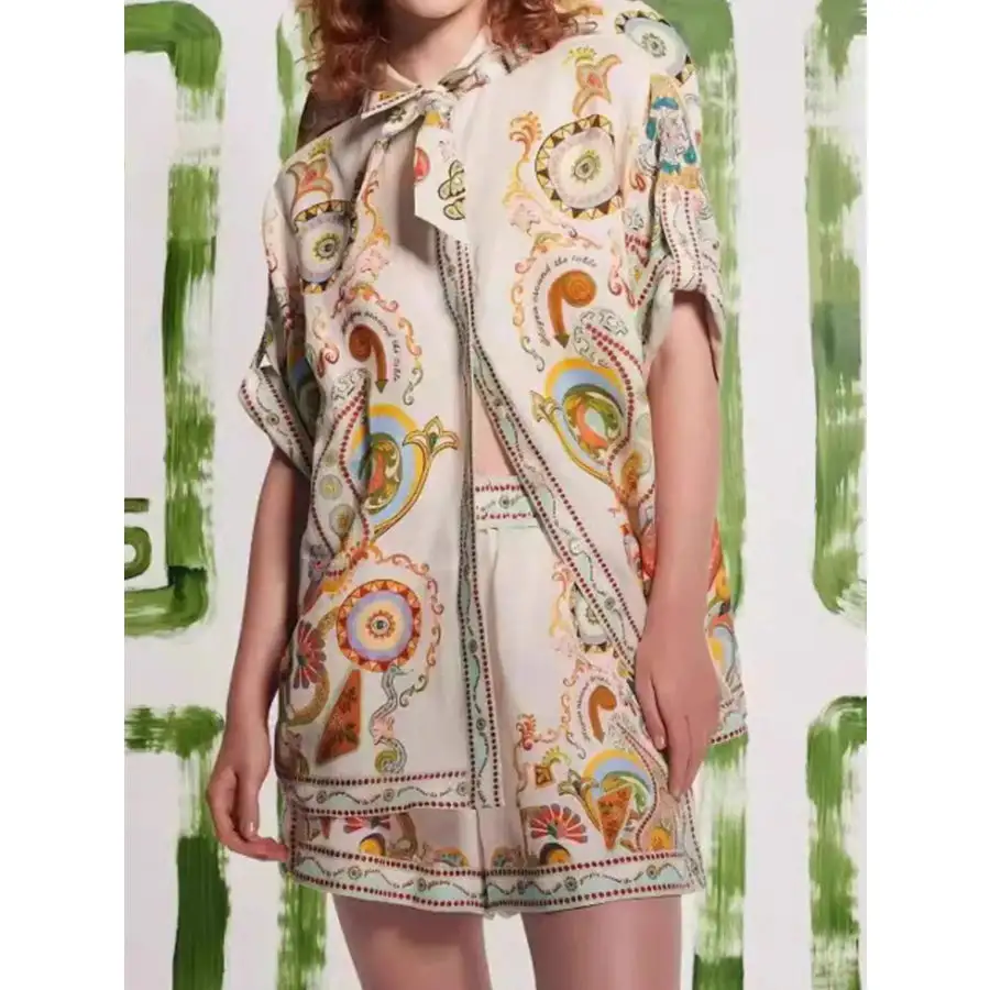 Printed Half Sleeve Shirt and Shorts Set