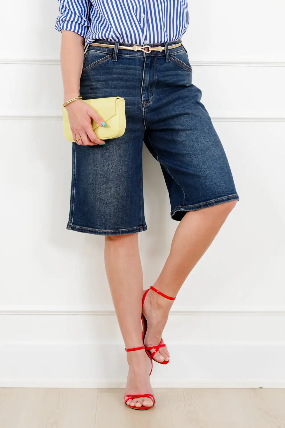Judy Dark Wash Jort Shorts