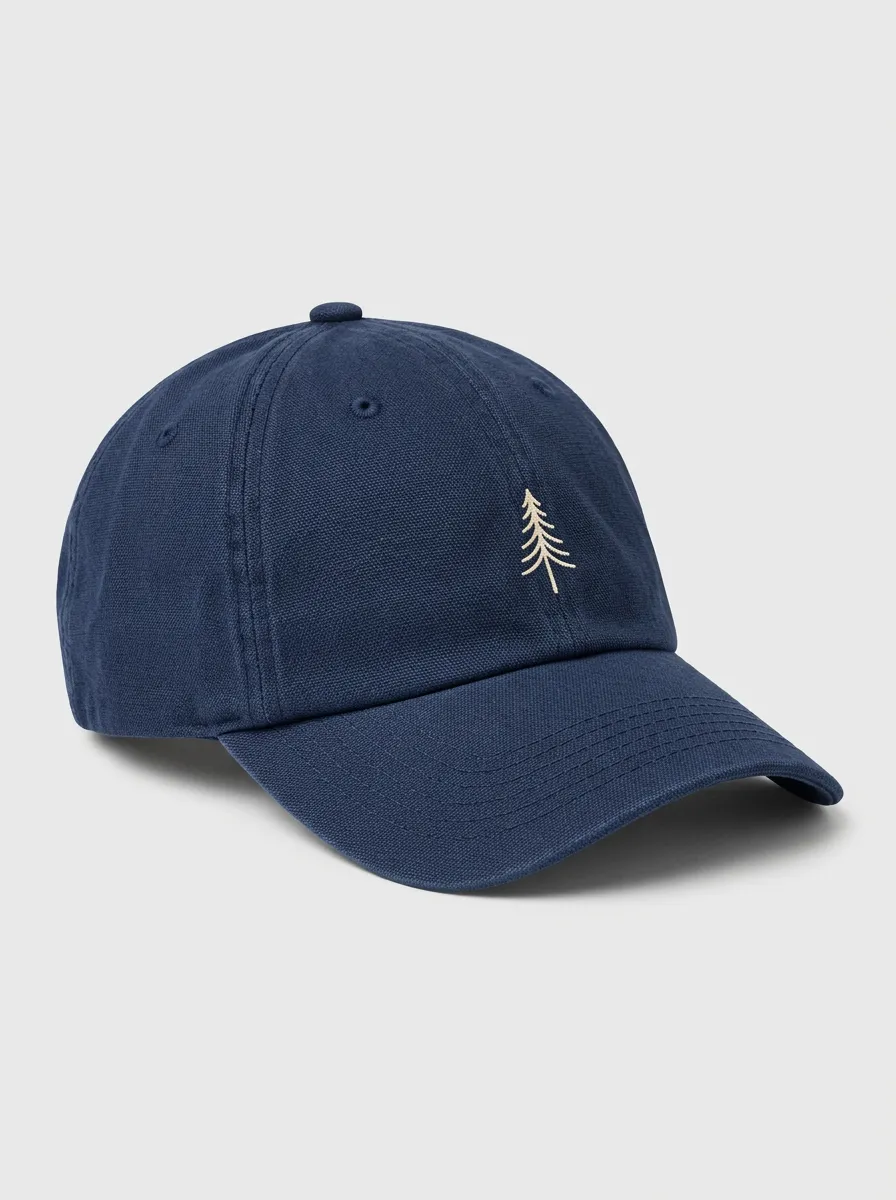 Explorer Style Baseball Cap Featuring Pine Tree Embroidered