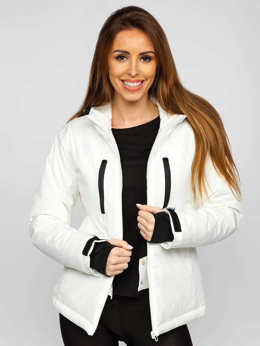 White women's winter ski jacket