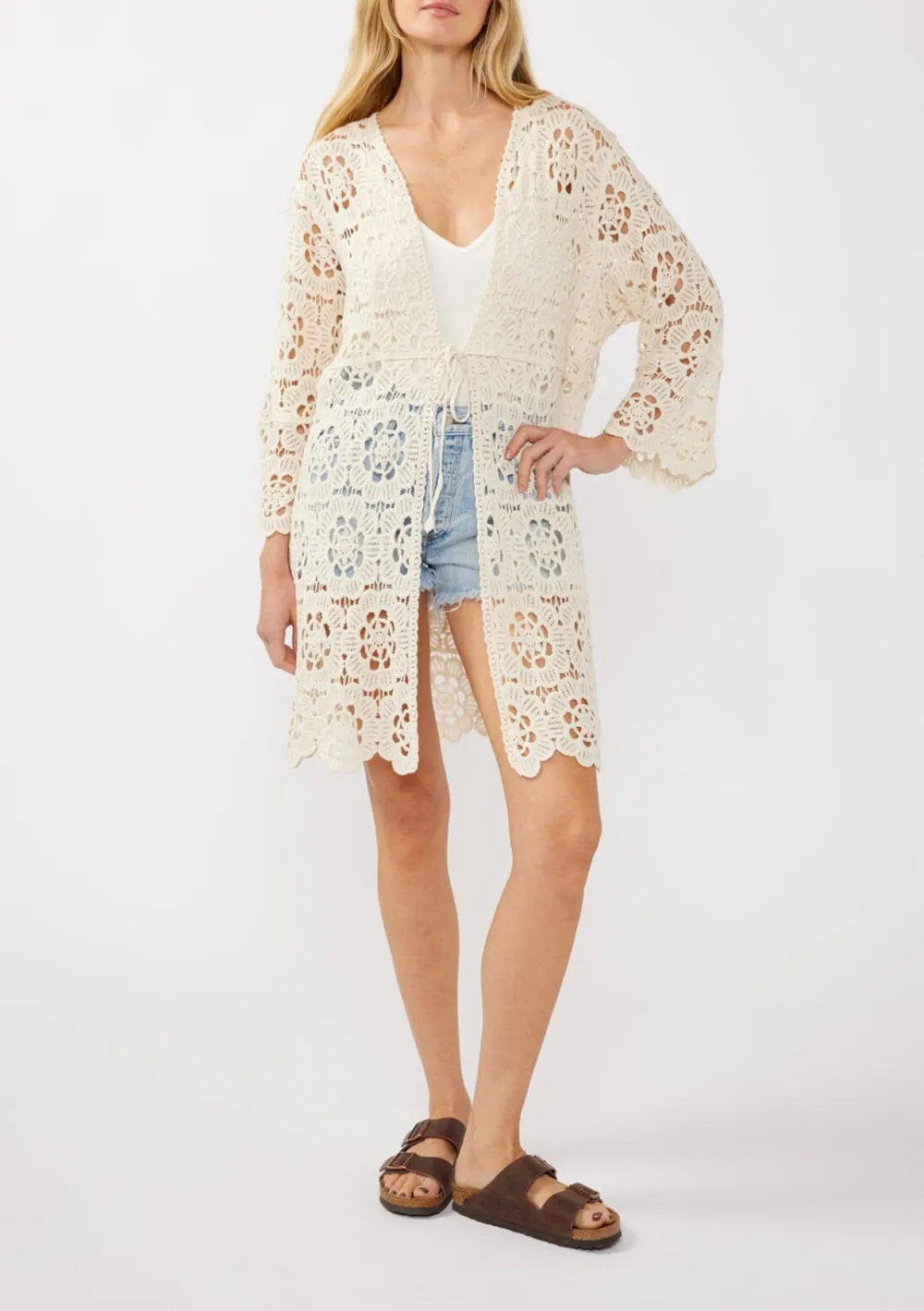 Crochet Tie Front Cardigan