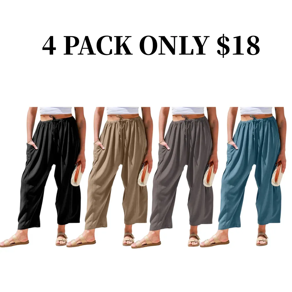 Women’s Linen Blend Wide Leg Pants