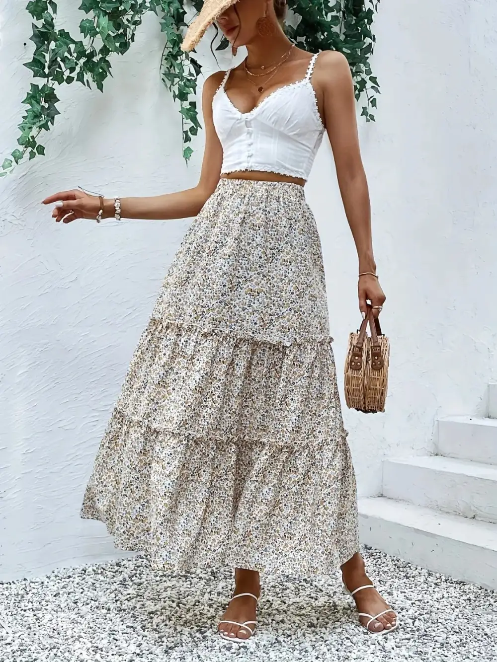 Softline Printed Frill Skirt