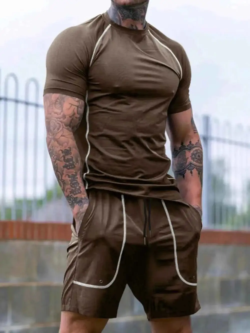Round Neck Short Sleeve T-Shirt and Shorts Set